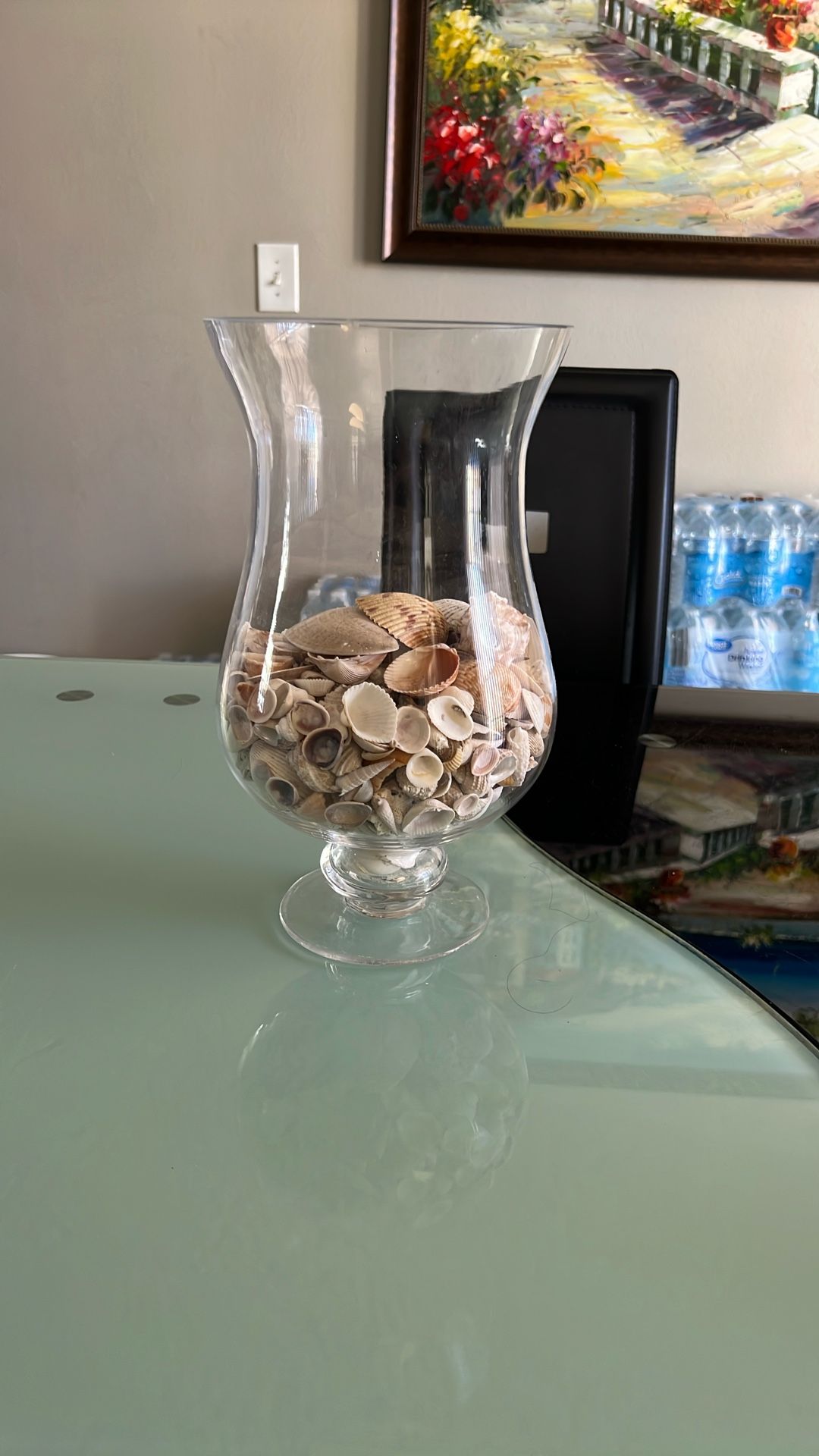 Glass Vase With Seashells