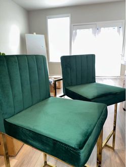 Meridian Green Bar Stools (4) - Brand New!