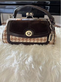 Coach vintage tweed and suede purse