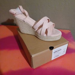Womens Lace up Suede WEDGE shoes*New In BOX*SIZE 11