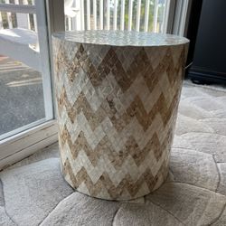 Gold Round Side End Table