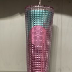 Shiny Blue/pink Starbucks Cup