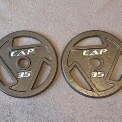 CAP 35 lb Olympic Weight Plates (Pair) – 70 lb Total