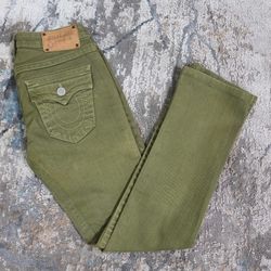 Special Tag Made In USA True Religion Olive Green Jeans 