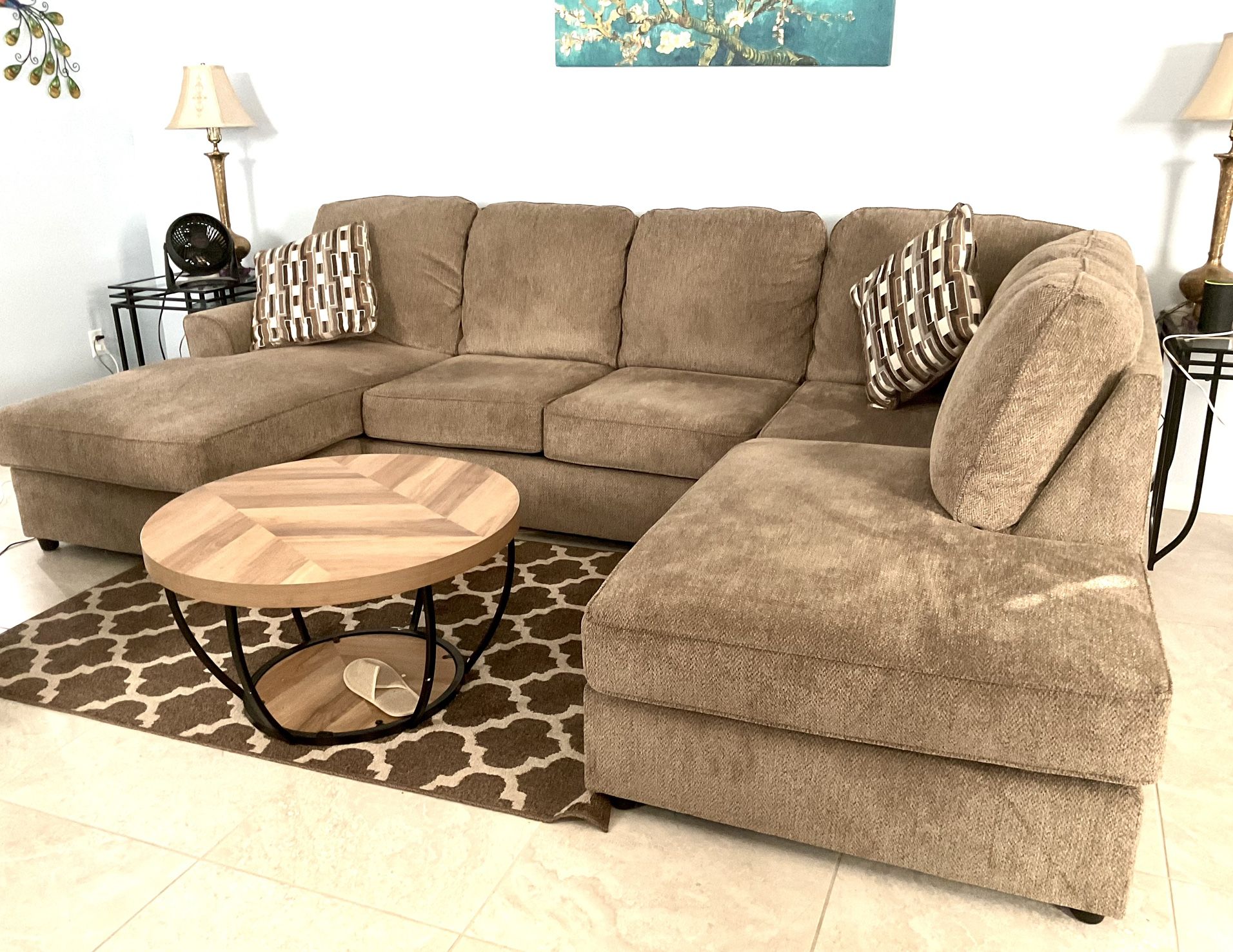 Two Piece Sectional Sofa With Two Chaises