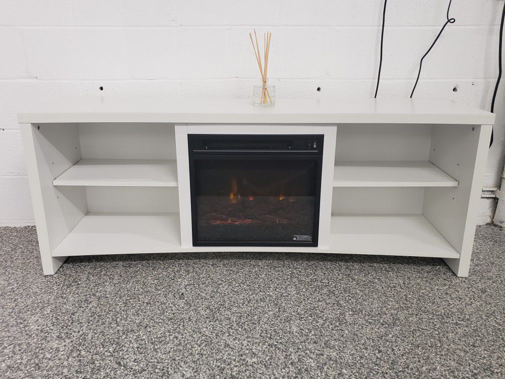 Pelting TV Stand with Fireplace