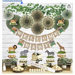 YARA Safari Baby Shower Decorations For Boy Or Girl| Jungle Theme Gender Neutral Lion King Tropical Party Decor & Supplies| Wild Animal Themed Kit|Wel