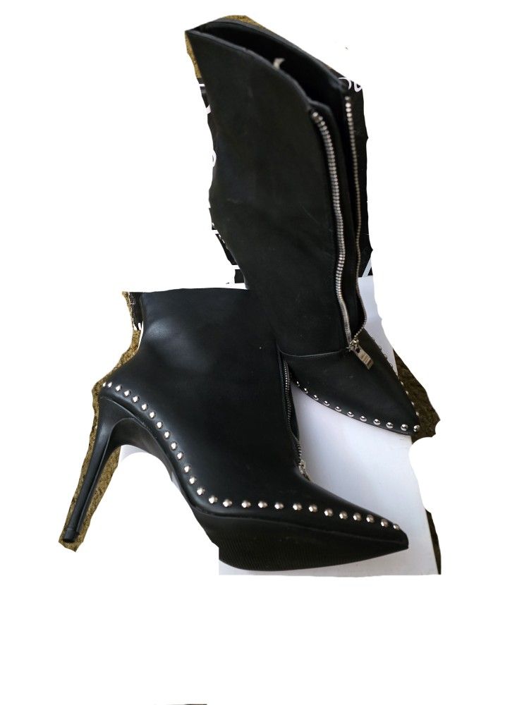 Stylish Black Studded Boots