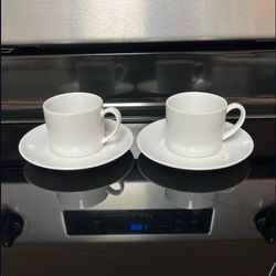 Crate & Barrel 2 Espresso Cups With Saucer Plates For $10