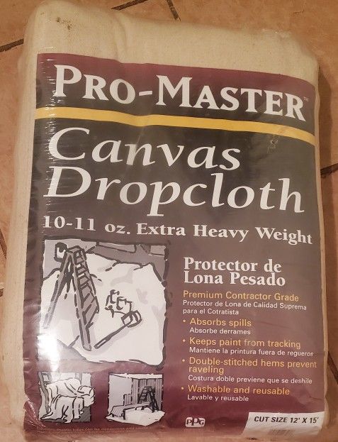 Dropcloth / Pro Master 12' x 15' / 10-11 oz Extra Heavy /Contractor Grade Canvas