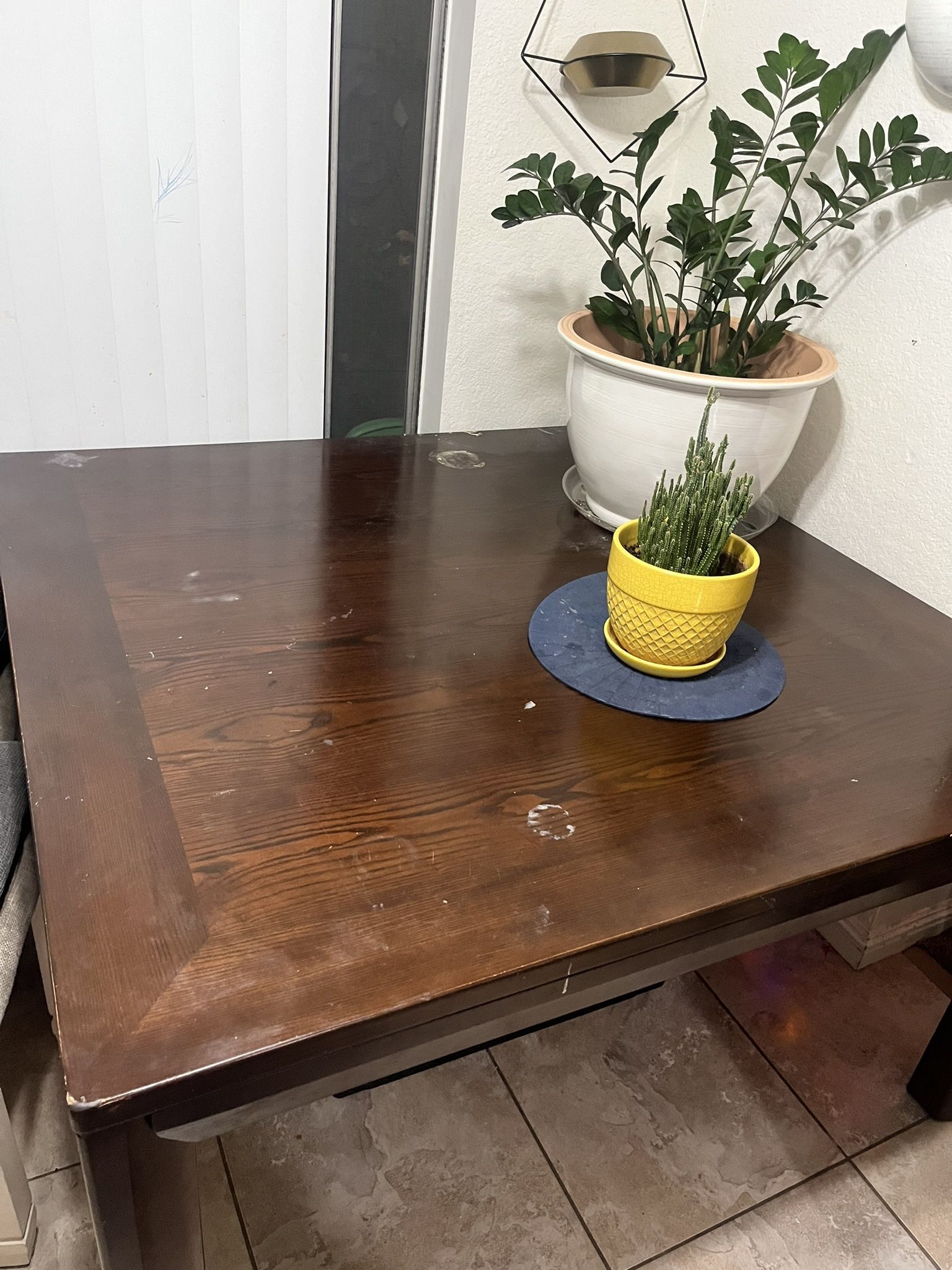 Brown Squared Wooden Table