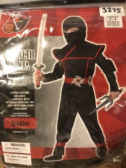 Ninja Halloween costume 3T-4T new