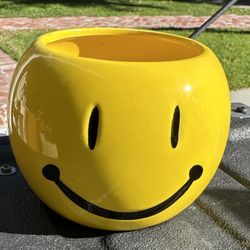 Happy Face Ceramic Flower Pot Planter 