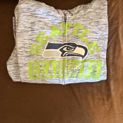 Seattle Seahawks NFL Full Zip Hoodie 2XL Gray Green Team Apparel