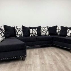 New Black Sectional