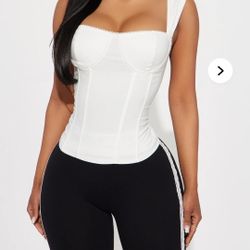Always Around You Corset Top - White Size Medium From Fashion Nova 