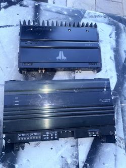 Old school car audio amplifiers. Both working fine.