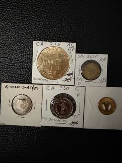 Mixed transportation tokens from Old California