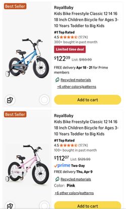 Royal Baby Bikes Kids Up To 12 Years
