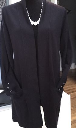 Women’s long navy cardigan/ medium