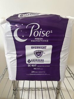 Poise Overnight Pads Extra Coverage 24 Count
