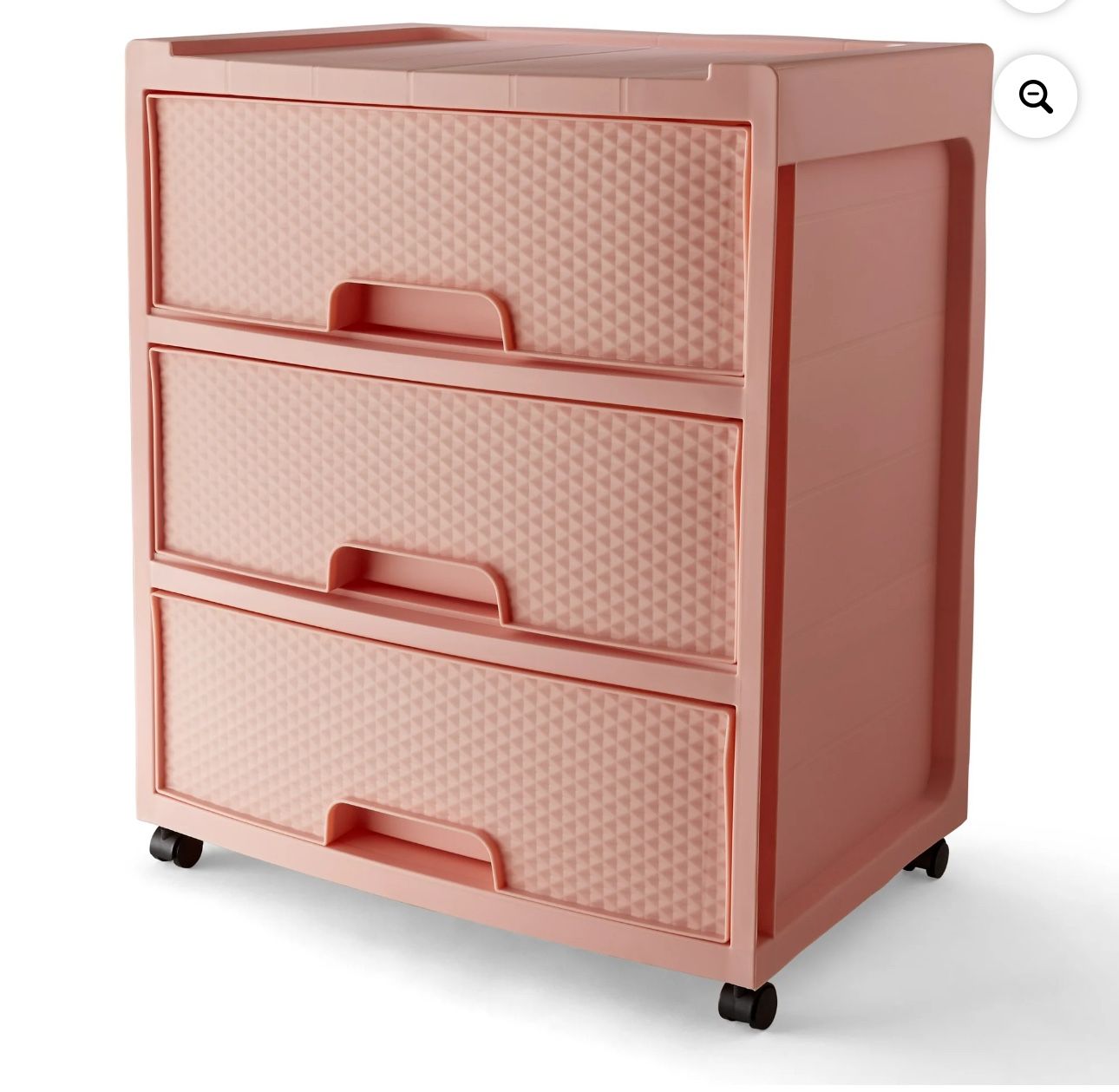 Large Plastic Drawers With Wheels Light Pink