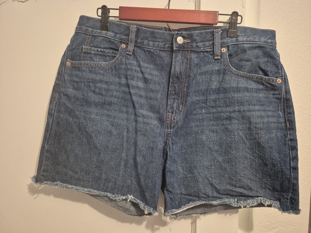 Old Navy Dark Blue Denim Shorts, Size  14, 4.5 Inch Inseam