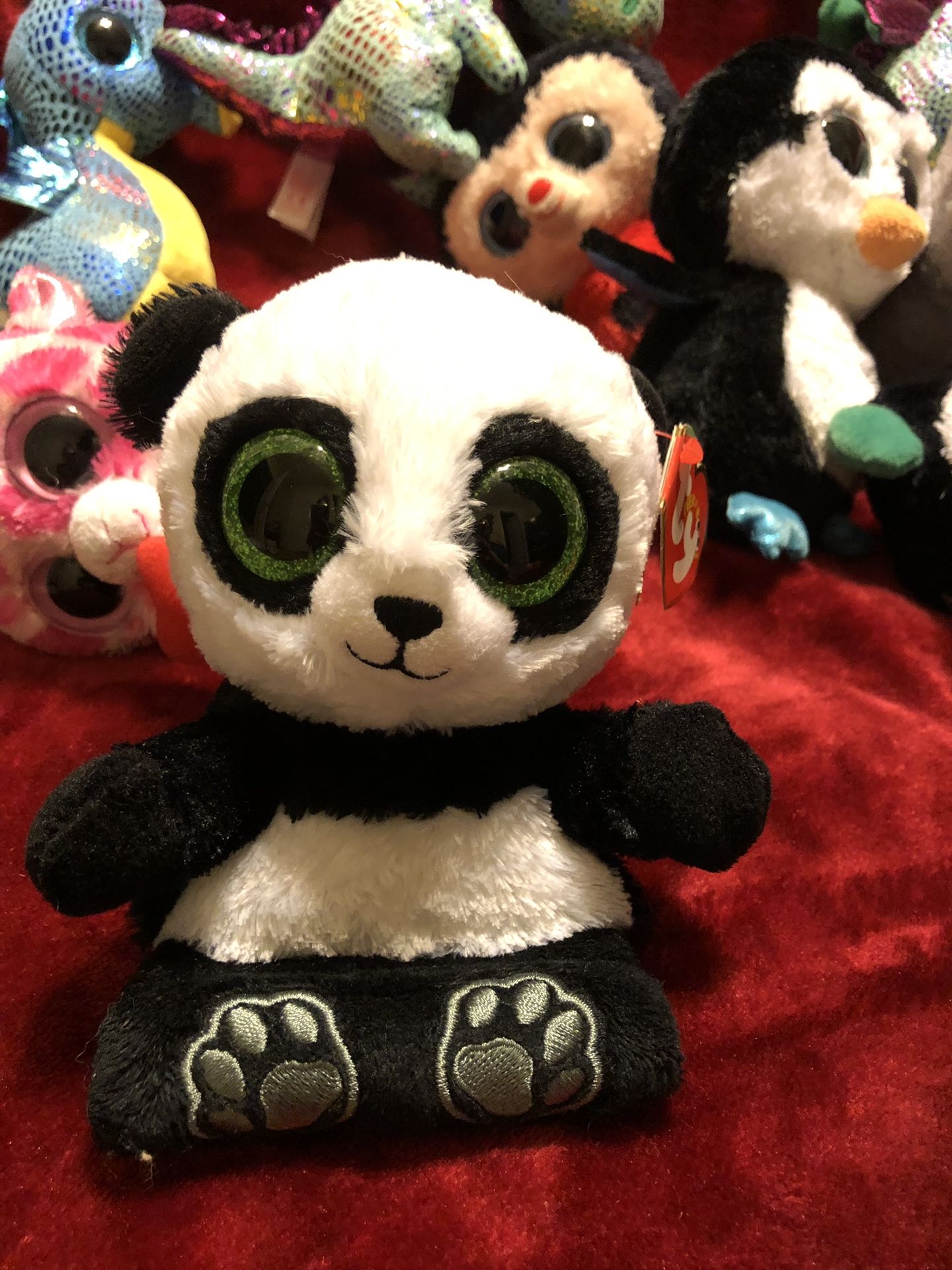 Poo Panda phone tablet holder plush doll toy (Beanie Boo) Ty collection NWT