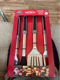 Brand new outdoor stainless steel grilling set