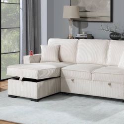 Convertible Sectional Reversible Chaise Lounge conveniently reverses to fit perfectly into any living room configuration New In Box Free Local Deliver