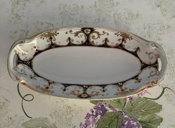 Antique Porcelain Oval Serving Tray