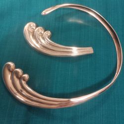 Cuff Choaker & Brooch. .925 Sterling Silver 
