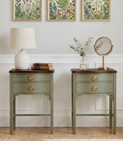 Beautiful refinished vintage nightstand pair