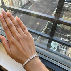 Lab Grown 5CTW SILVER TENNIS BRACELET