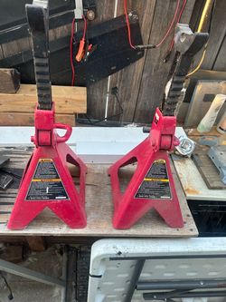 6 Ton Jack Stands Red Steel
