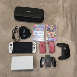 Nintendo Switch OLED Bundle with Games and Controllers