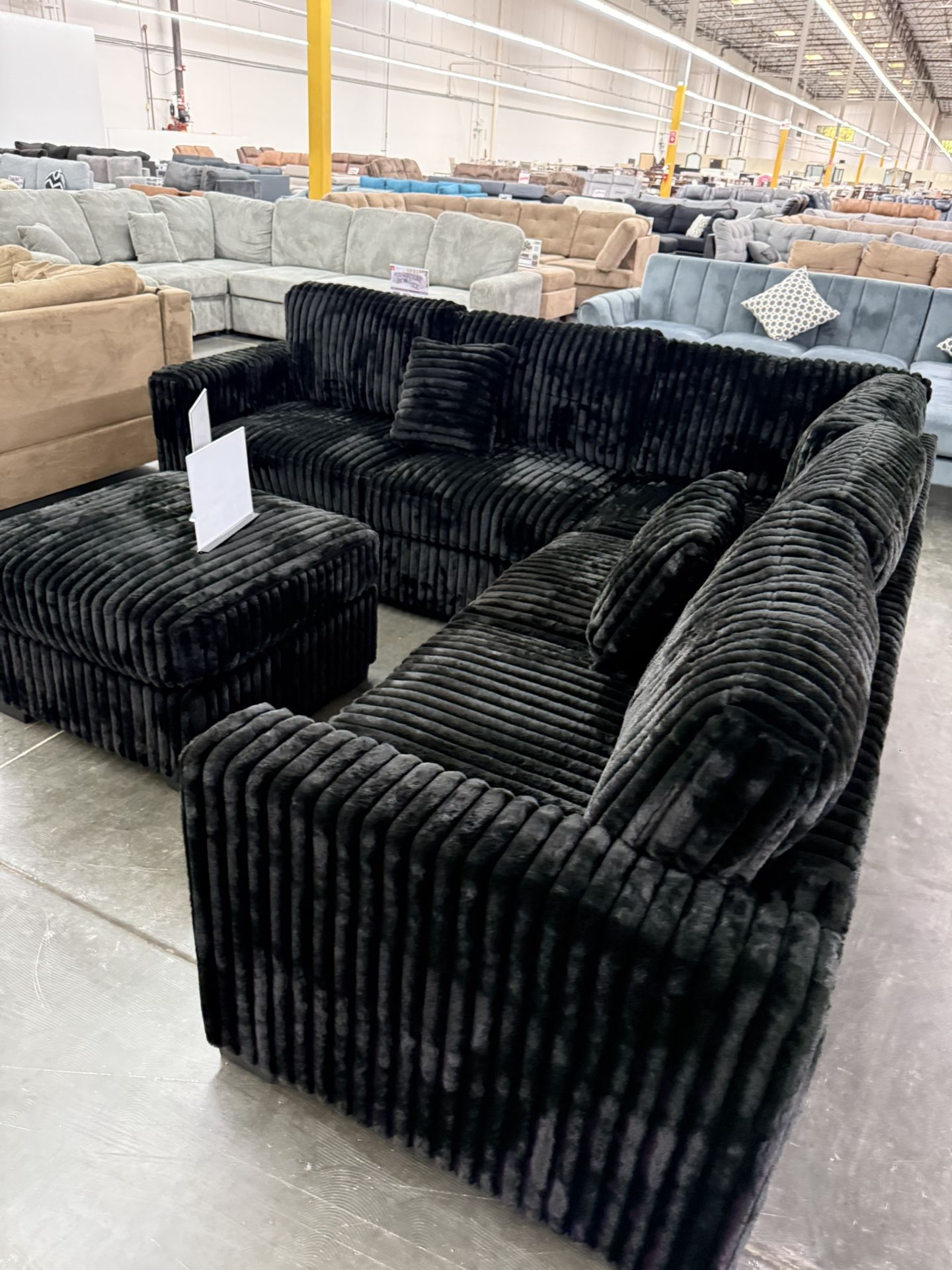New Black Sectional