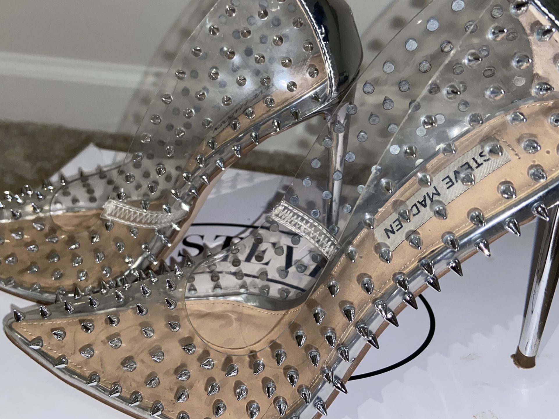 Steve Madden Clear Studded Heel 