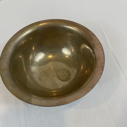 Vintage 1950’s Electroplated Brass Pedestal Cobalt Dish Bowl