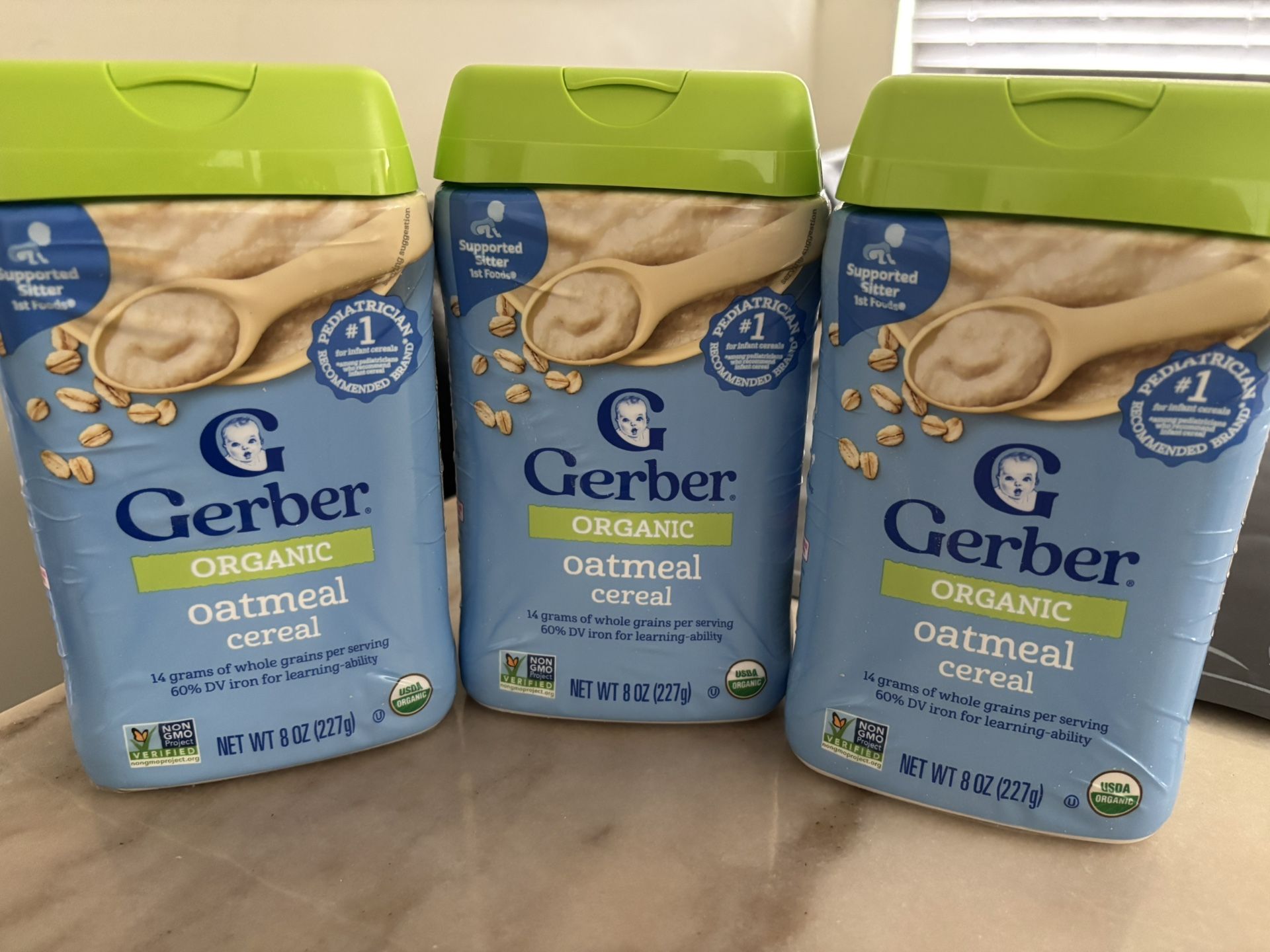 New Gerber Organic Oatmeal Cereal X3