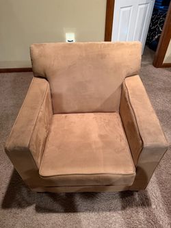Tan Microsuede Accent Armchair
