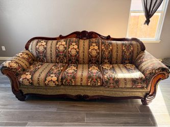 Brown floral couch