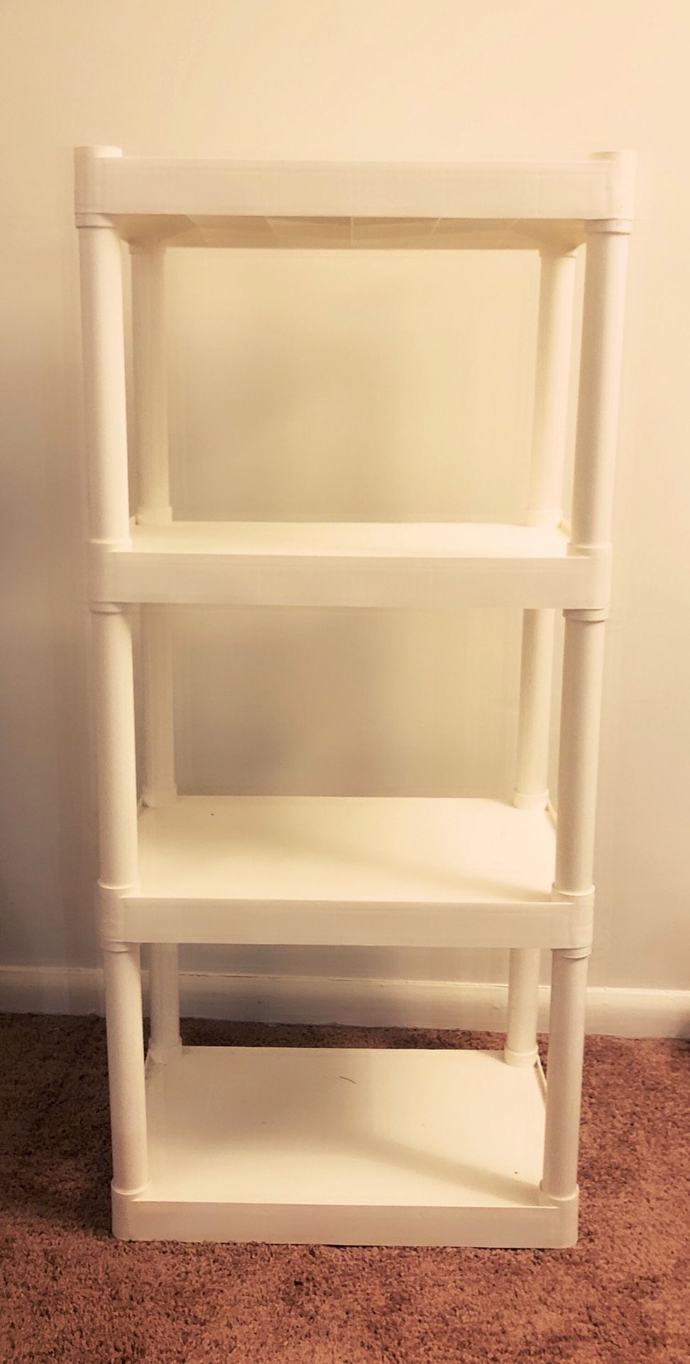 Shelves White-Like New- Plastic-4 tiers for Utility/storage