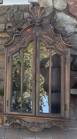 Vintage Louis XV Style Hutch Curio Medicine Cabinet