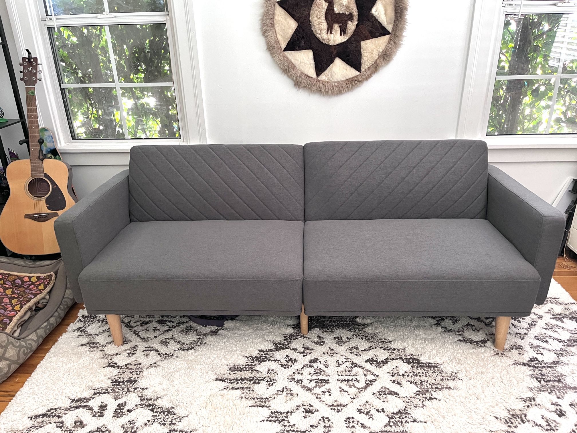 Sofa Bed Futon 76.8” Small Couch, Sleeper, Mid Century Modern