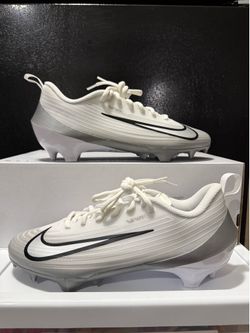 Men's Size 9.5 Nike Vapor Speed 3 White Silver Football Cleats FB3303-100