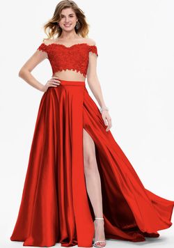 Two Piece Red Prom Dress