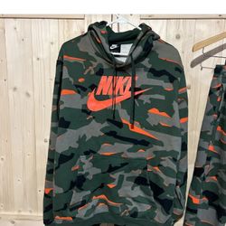 Nike Camo Air Max Sweat Suit Hoodie Pants Home Lounge Sleepwear Pajamas