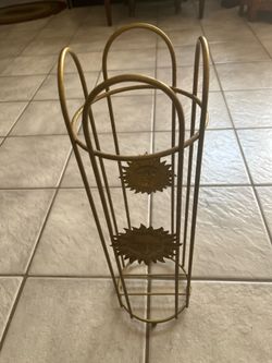 Metal Gold Umbrella Stand approx H17.5”W5”