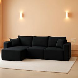 2471AB  Luxurious Corduroy 108 Inch L Shaped Sofa Memory Foam（Wholesale available）